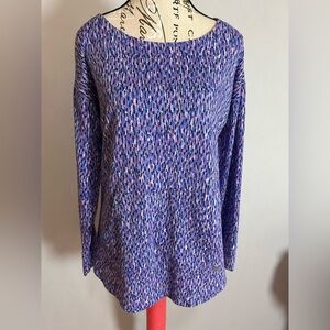 T by Talbots Multicolor Long Sleeve Top with kangaroo pocket